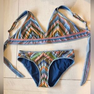 BECCA Multicolor Striped Bikini